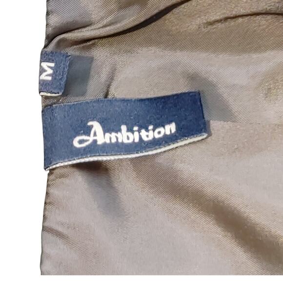 Ambition Blazer Jacket Wool Blend Pockets Single Button Brown Womens Medium - Picture 3 of 6